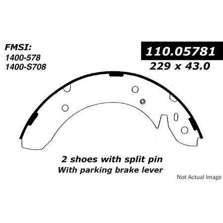 Centric Parts Premium Brake Shoes, 111.05781 111.05781